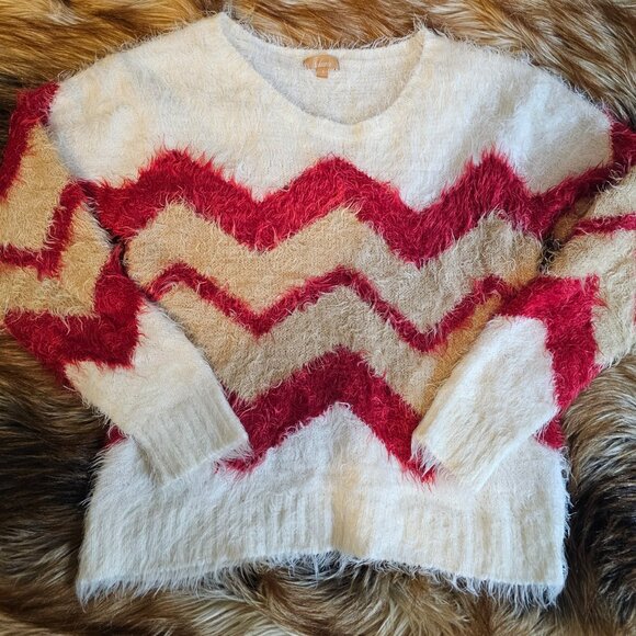 H&M Takara Fuzzy Eyelash Chevron Sweater Lot of 3 - Picture 5 of 7